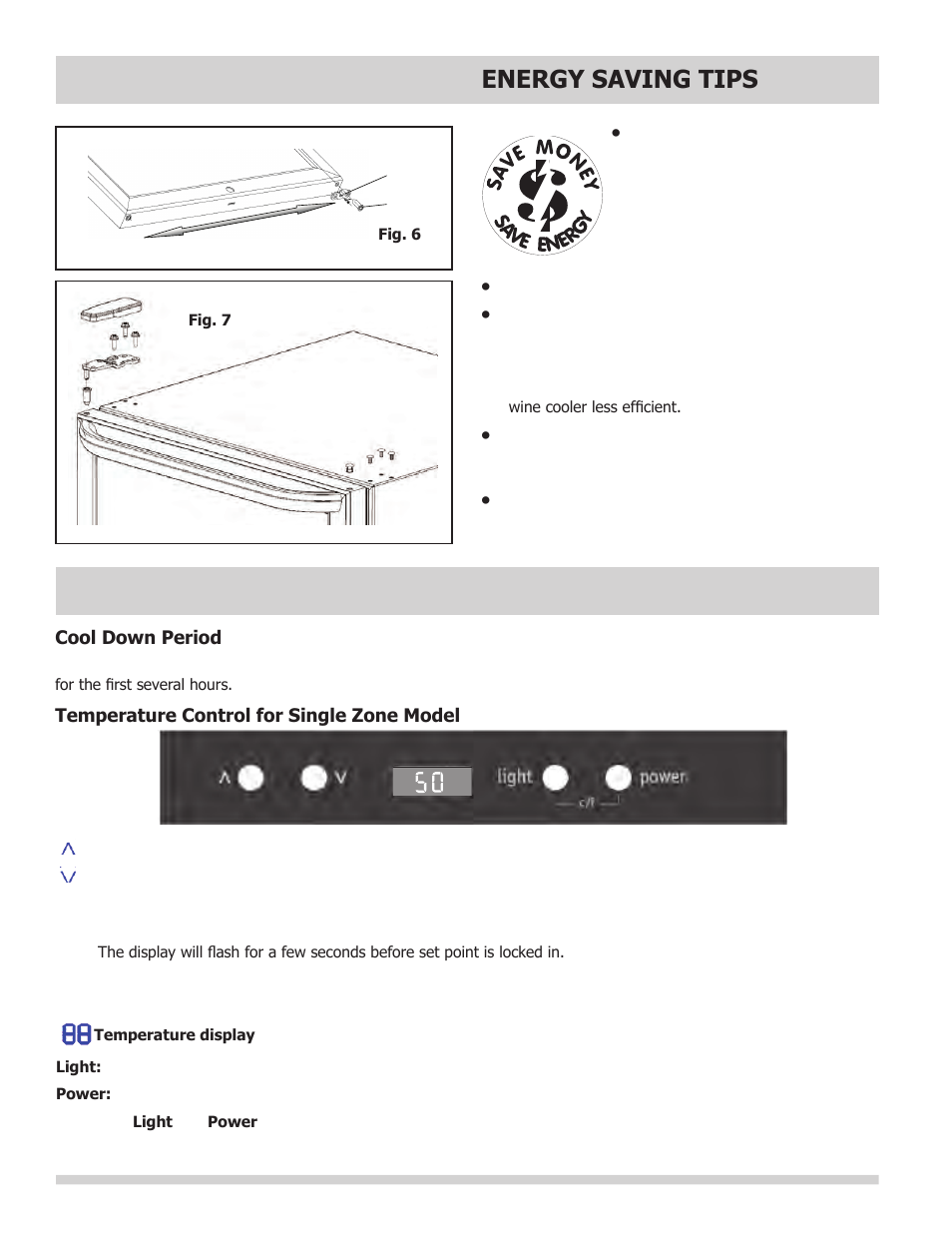 Energy saving tips installation, Temperature controls, Notice | FRIGIDAIRE FFWC3822QS User Manual | Page 6 / 12