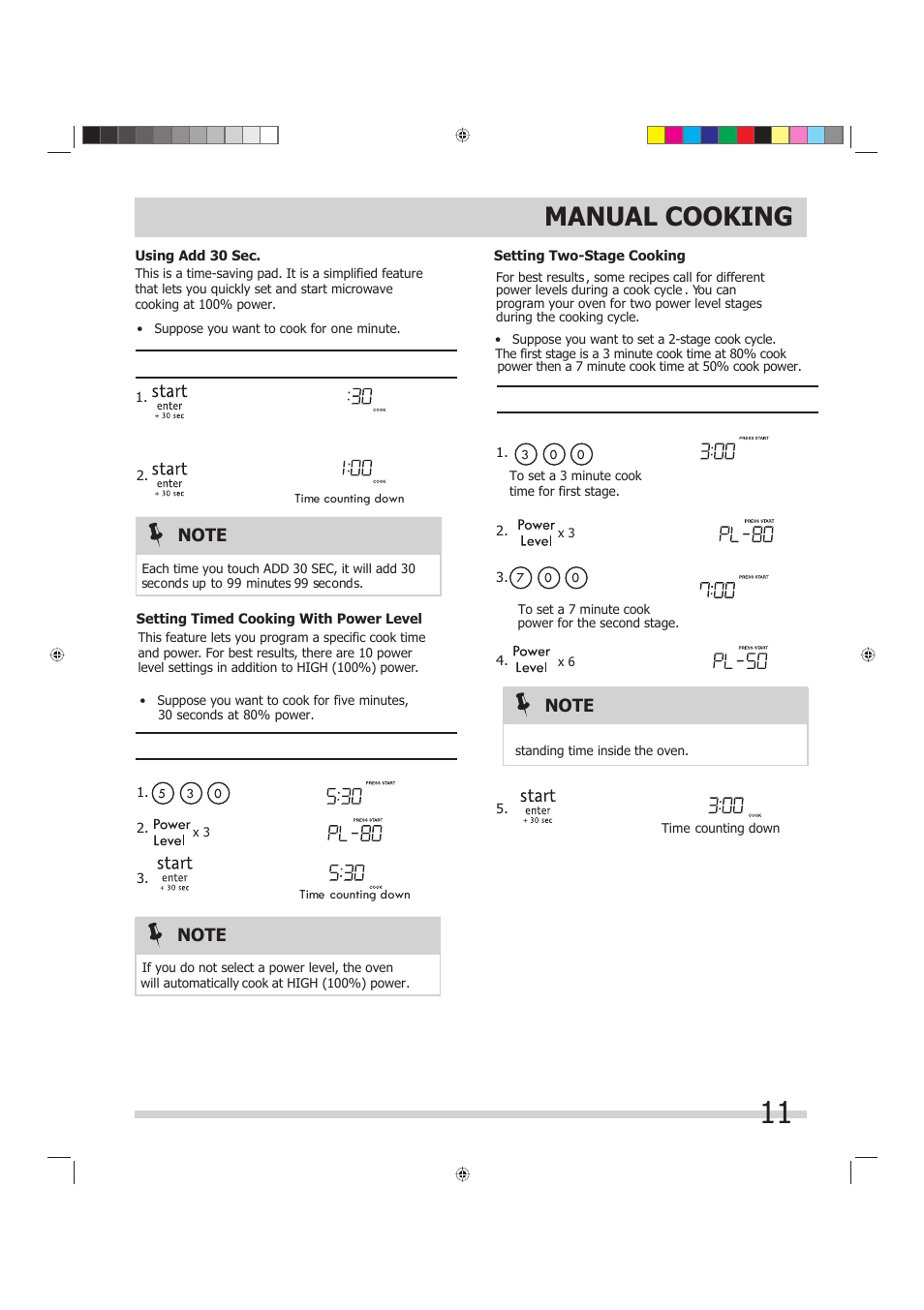 Manual cooking | FRIGIDAIRE FGMV175QF User Manual | Page 11 / 33