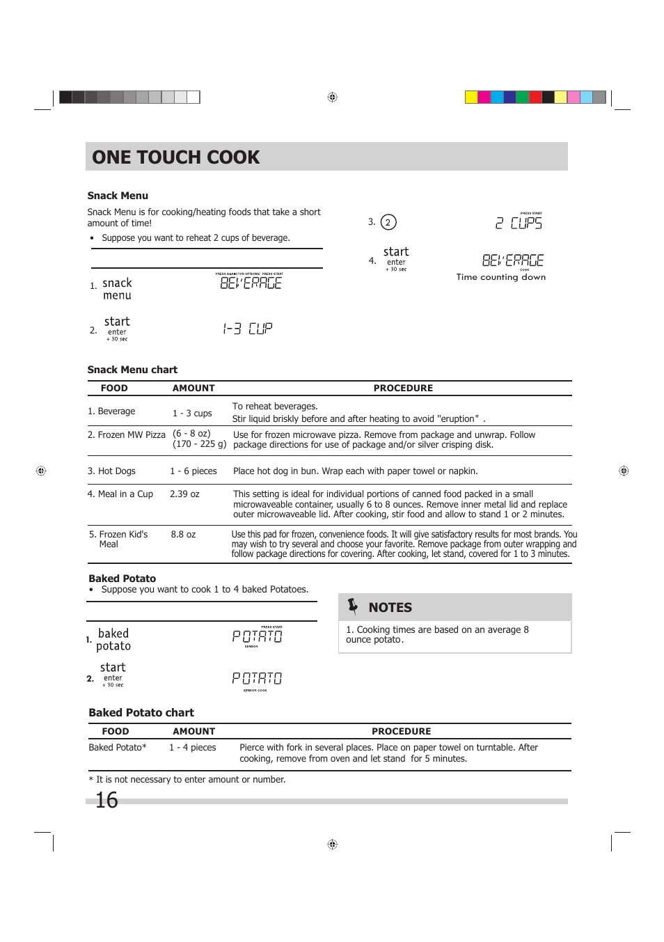 One touch cook | FRIGIDAIRE FGMV175QF User Manual | Page 16 / 33