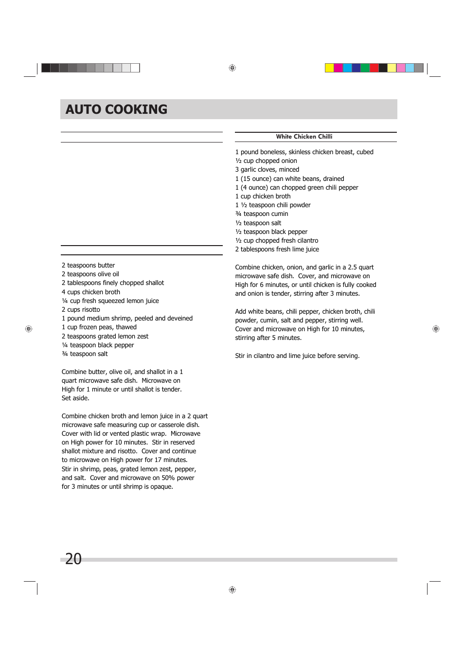 Auto cooking | FRIGIDAIRE FGMV175QF User Manual | Page 20 / 33