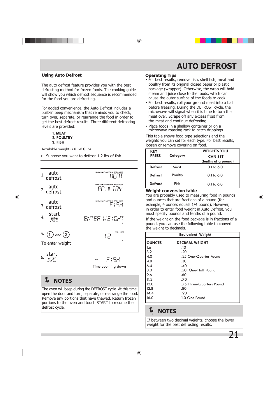 Auto defrost | FRIGIDAIRE FGMV175QF User Manual | Page 21 / 33