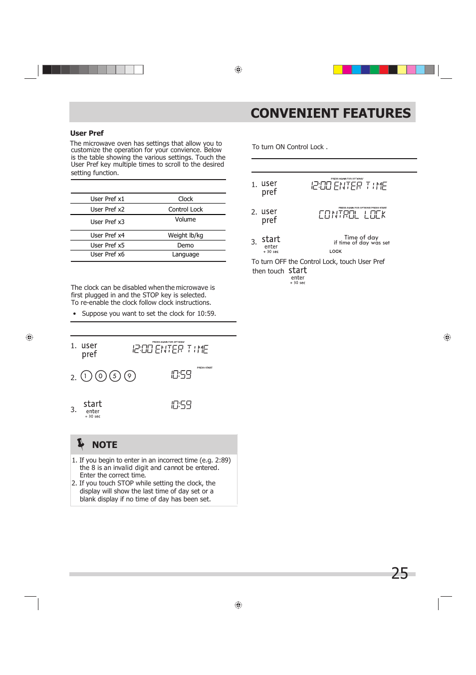 Convenient features | FRIGIDAIRE FGMV175QF User Manual | Page 25 / 33