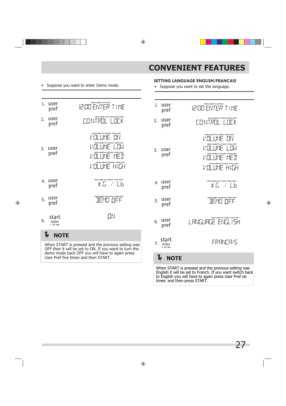 Convenient features | FRIGIDAIRE FGMV175QF User Manual | Page 27 / 33