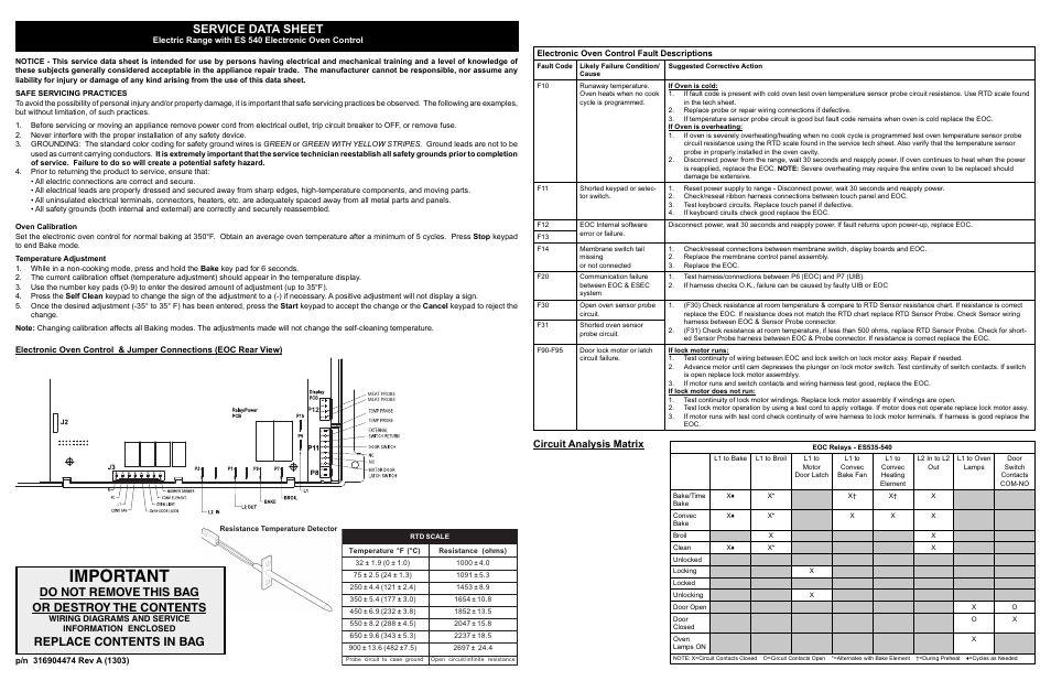 FRIGIDAIRE FGIF3061NF User Manual | 4 pages