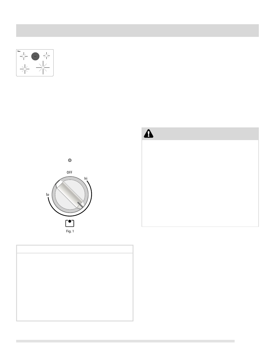 Setting surface controls, Caution | FRIGIDAIRE FGIF3061NF User Manual | Page 15 / 44