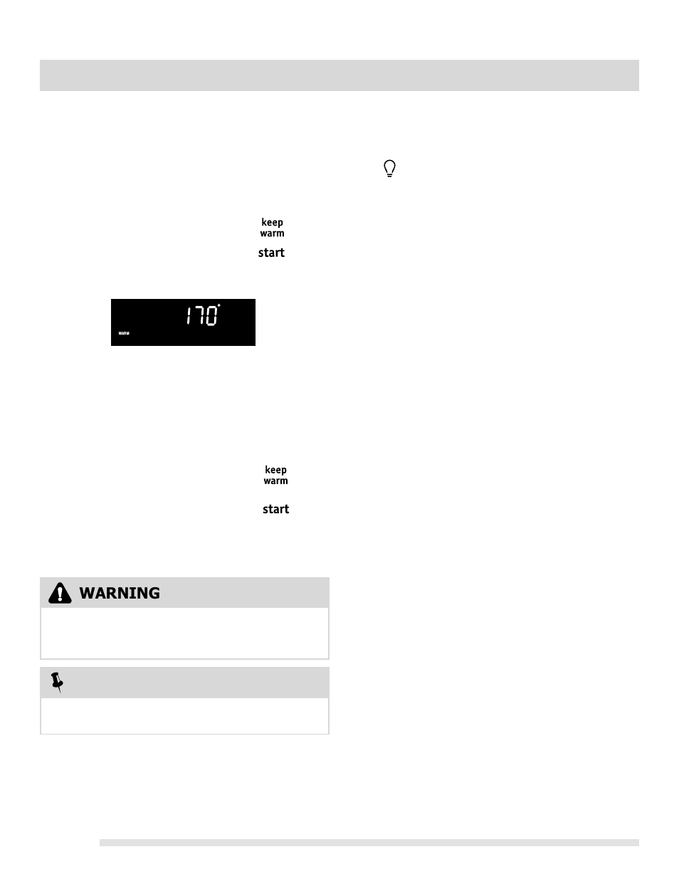 Setting oven controls, Warning | FRIGIDAIRE FGIF3061NF User Manual | Page 30 / 44