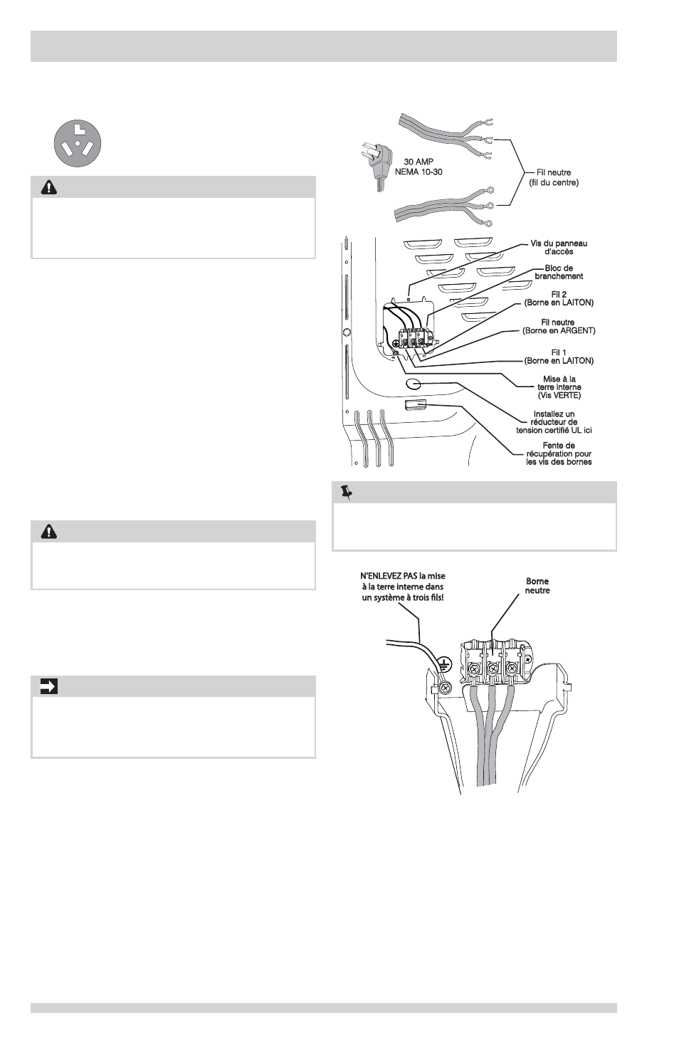 Instructions d’installation, Important, Avertissement | Remarque | FRIGIDAIRE FFRG1001PW User Manual | Page 34 / 60