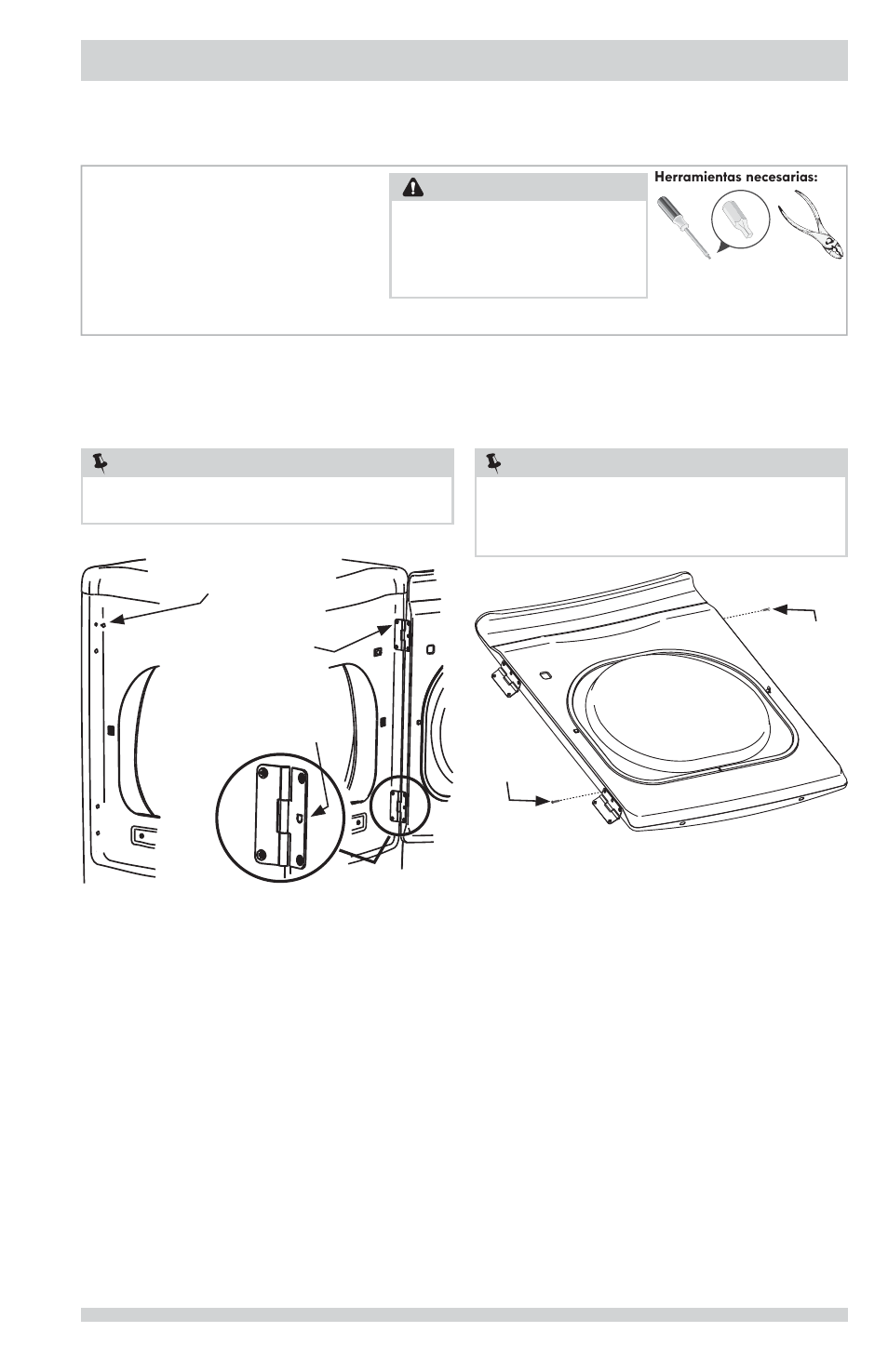 Inversión de la puerta, Advertencia, Nota | FRIGIDAIRE FFRG1001PW User Manual | Page 57 / 60