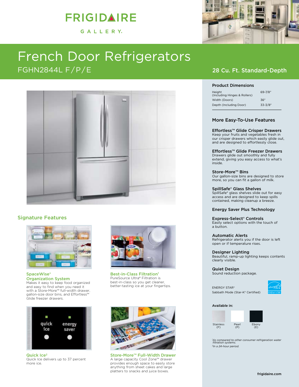 FRIGIDAIRE FGHN2844LF User Manual | 4 pages
