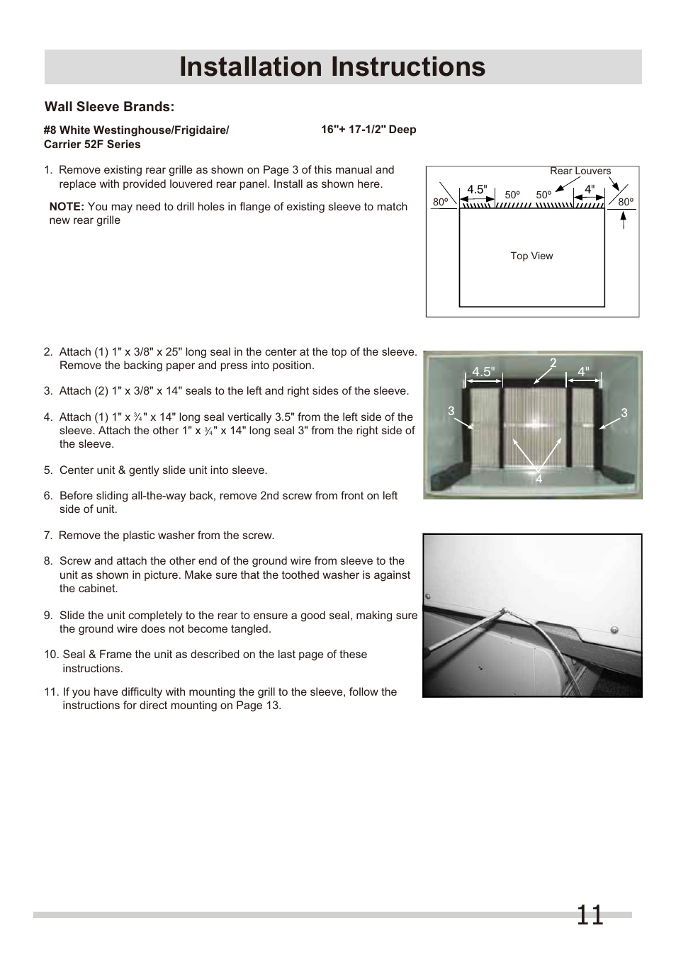 Installation instructions | FRIGIDAIRE FFTH1022Q2 User Manual | Page 11 / 14