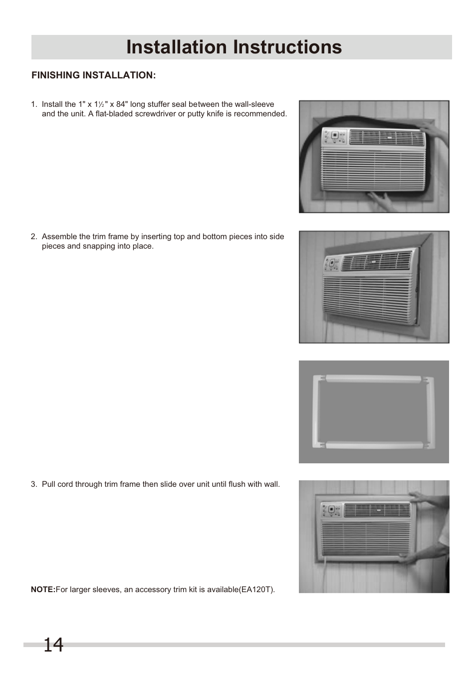 Installation instructions | FRIGIDAIRE FFTH1022Q2 User Manual | Page 14 / 14