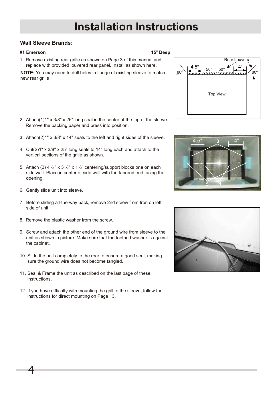 4installation instructions | FRIGIDAIRE FFTH1022Q2 User Manual | Page 4 / 14