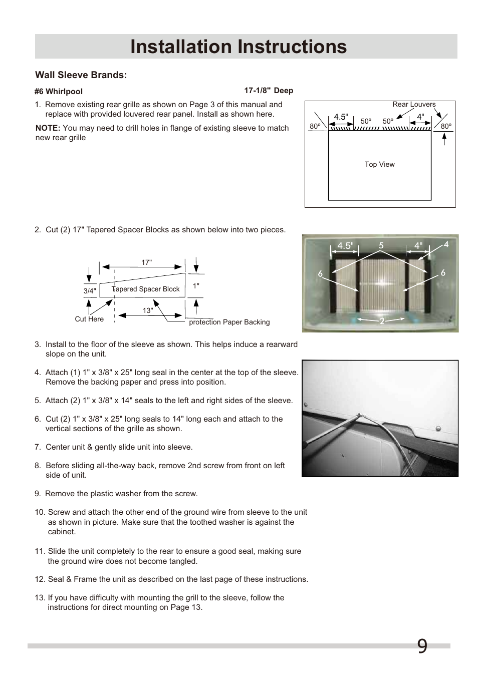 Installation instructions | FRIGIDAIRE FFTH1022Q2 User Manual | Page 9 / 14