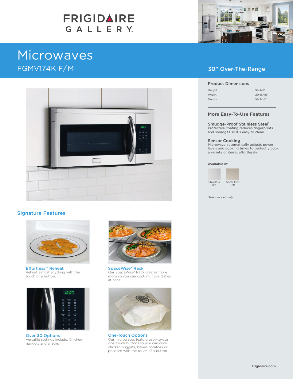 FRIGIDAIRE FGMV174KM User Manual | 7 pages