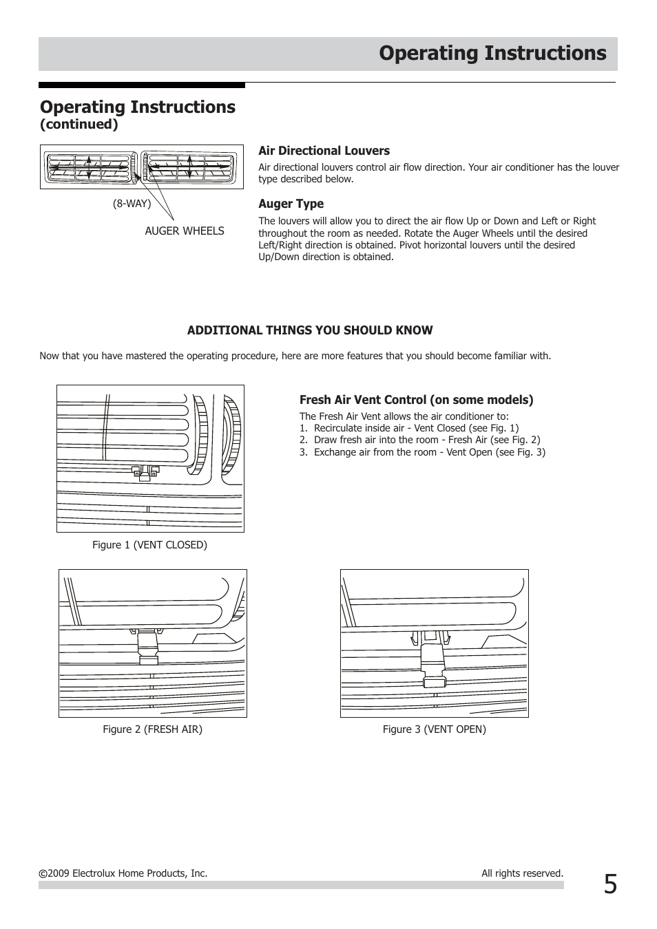Operating instructions | FRIGIDAIRE FRA062AT7 User Manual | Page 5 / 8