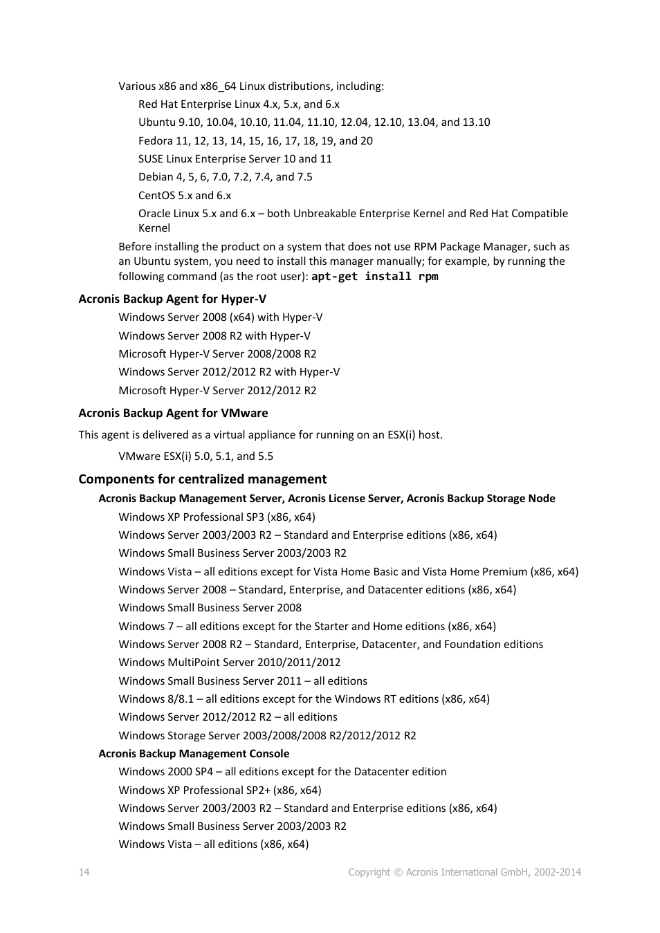 Acronis Backup for Windows Server Essentials - Installation Guide User Manual | Page 14 / 64
