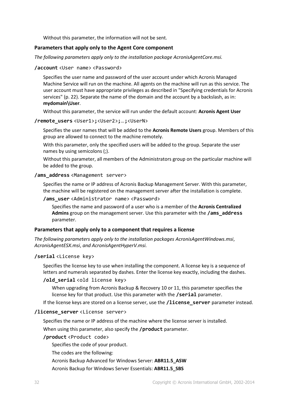 Acronis Backup for Windows Server Essentials - Installation Guide User Manual | Page 32 / 64