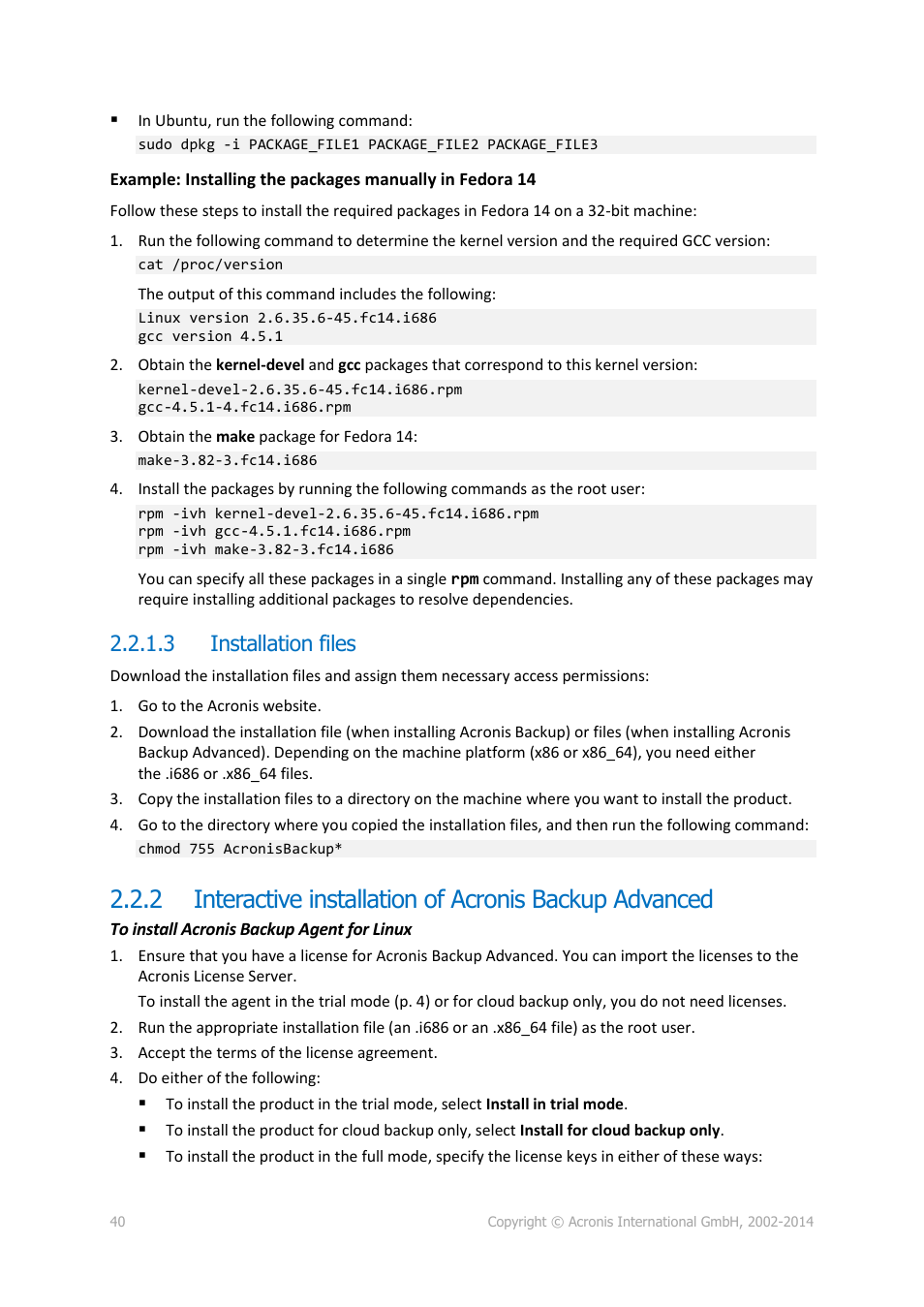 3 installation files | Acronis Backup for Windows Server Essentials - Installation Guide User Manual | Page 40 / 64