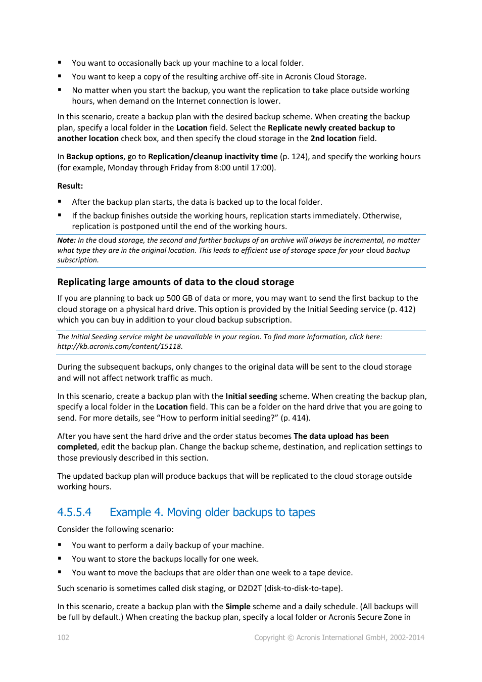 4 example 4. moving older backups to tapes | Acronis Backup for Windows Server Essentials - User Guide User Manual | Page 102 / 442