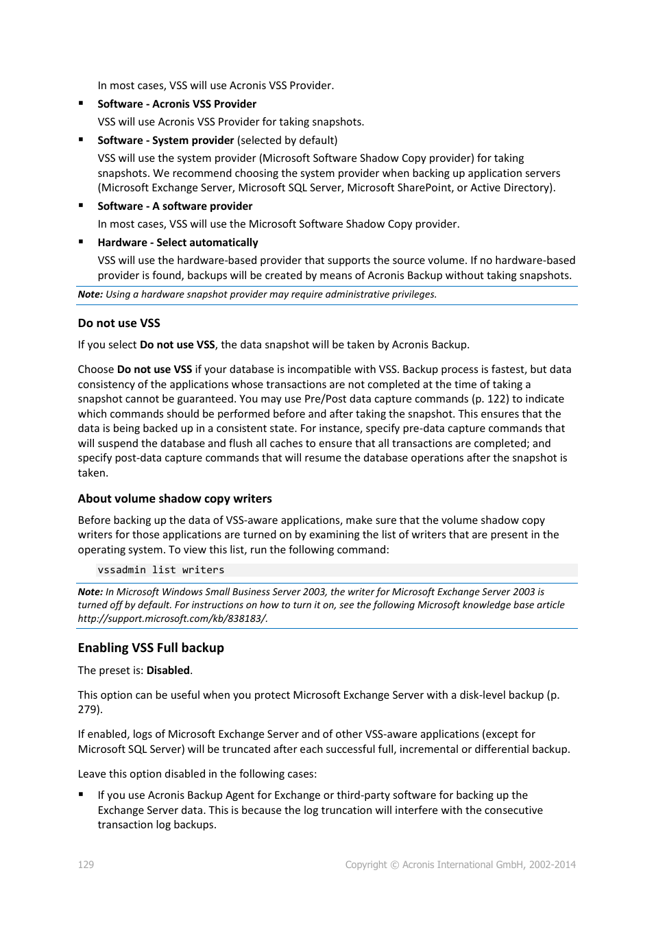 Acronis Backup for Windows Server Essentials - User Guide User Manual | Page 129 / 442