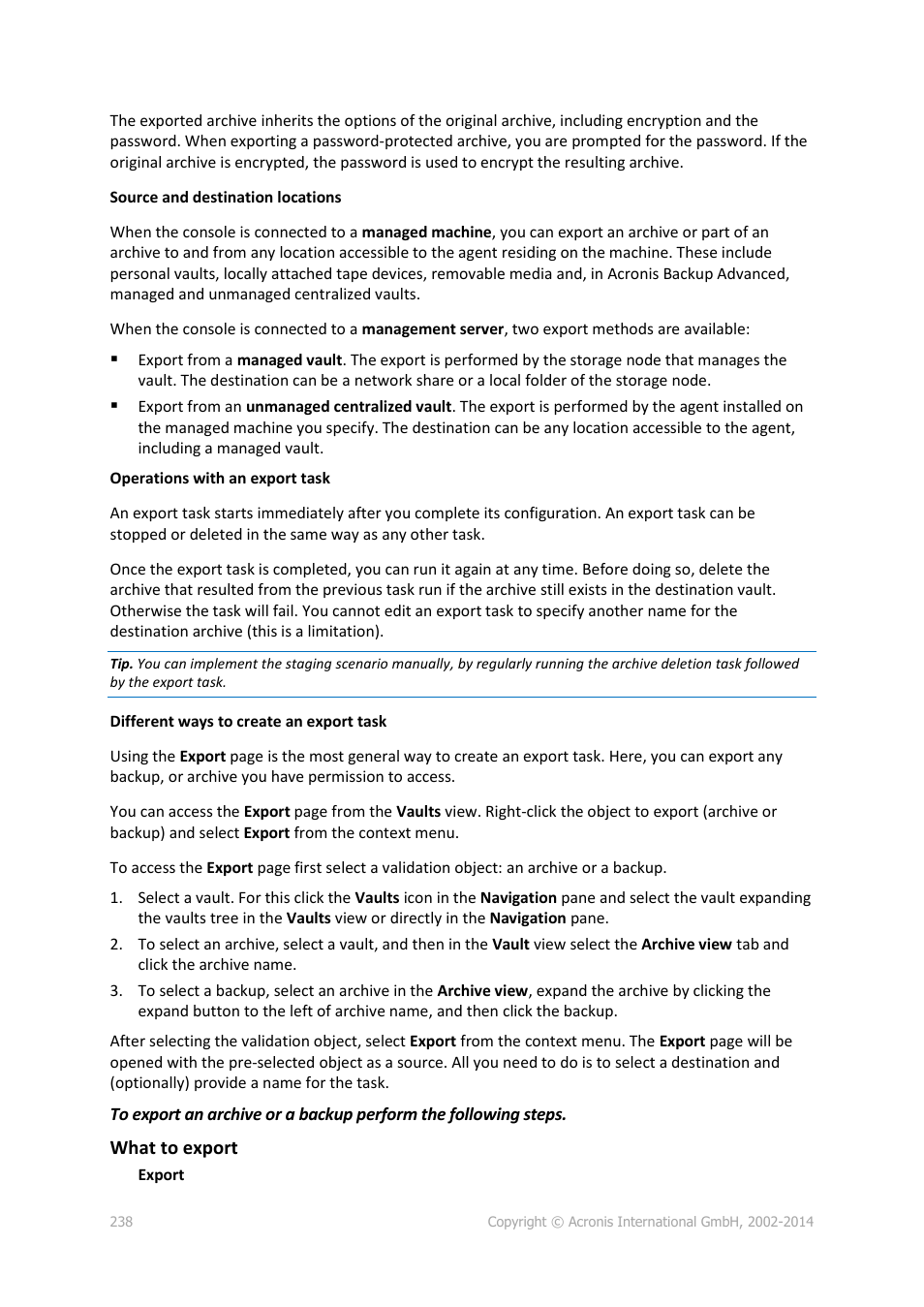 Acronis Backup for Windows Server Essentials - User Guide User Manual | Page 238 / 442