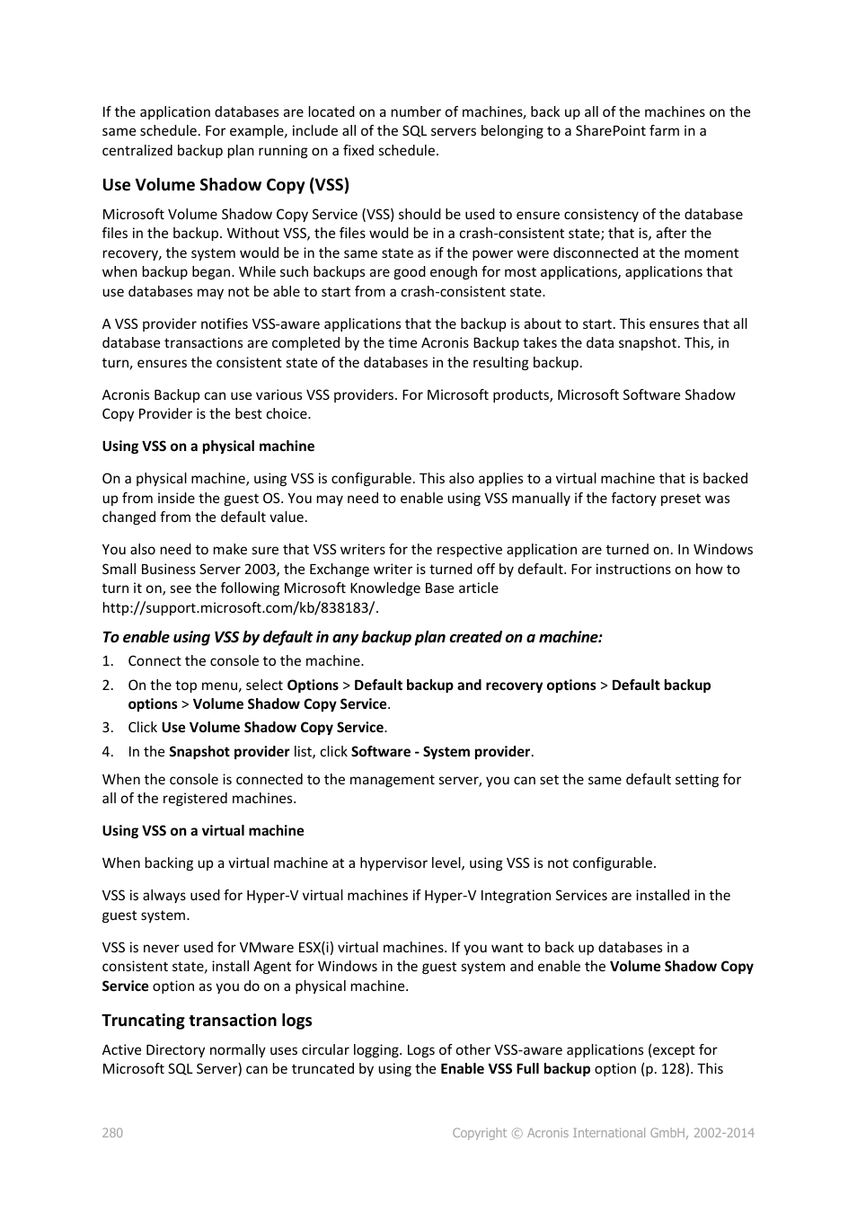Acronis Backup for Windows Server Essentials - User Guide User Manual | Page 280 / 442