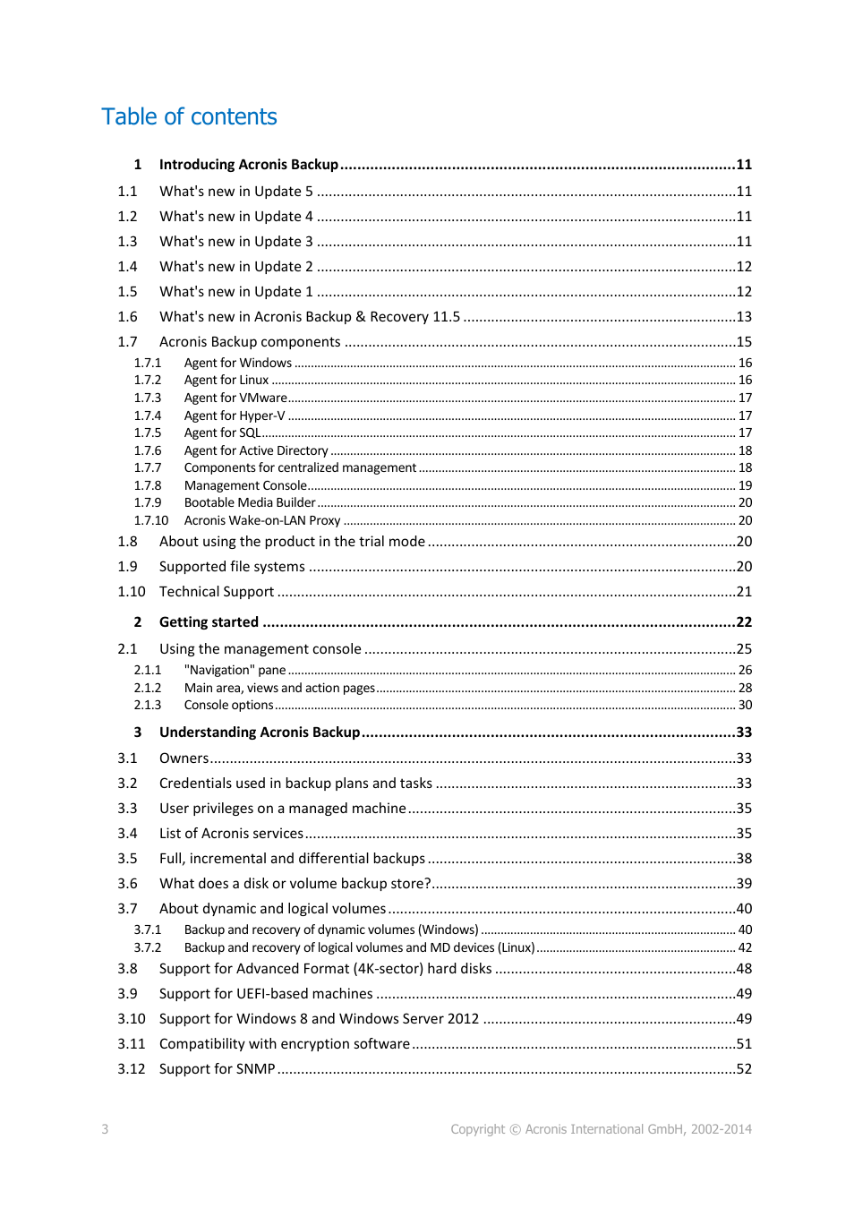 Acronis Backup for Windows Server Essentials - User Guide User Manual | Page 3 / 442