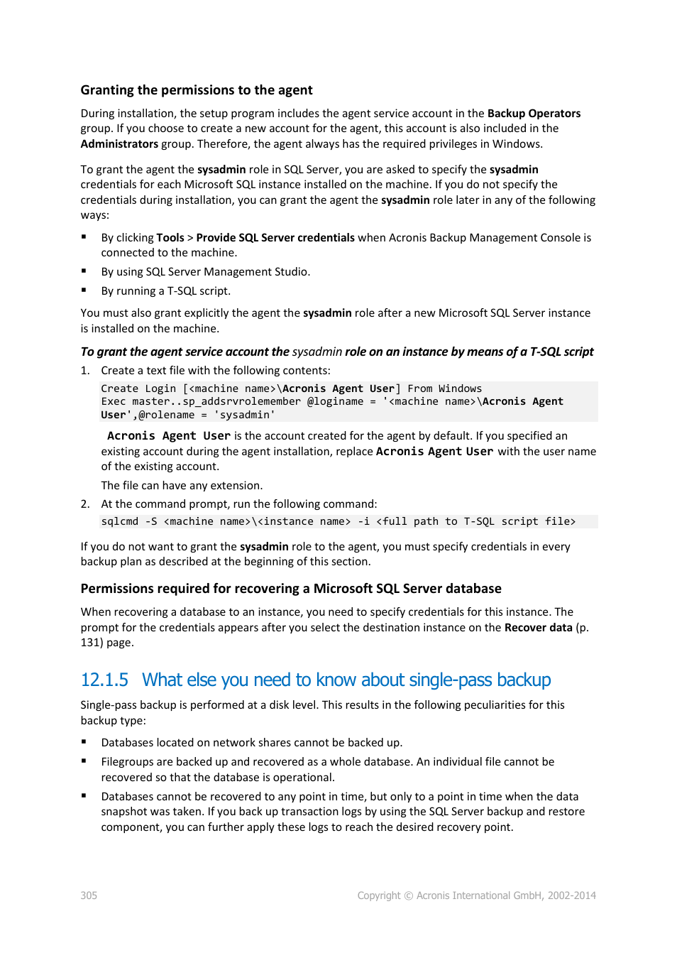 Acronis Backup for Windows Server Essentials - User Guide User Manual | Page 305 / 442