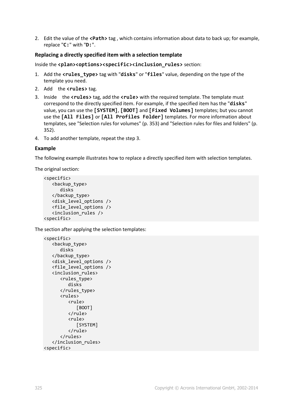 Acronis Backup for Windows Server Essentials - User Guide User Manual | Page 325 / 442
