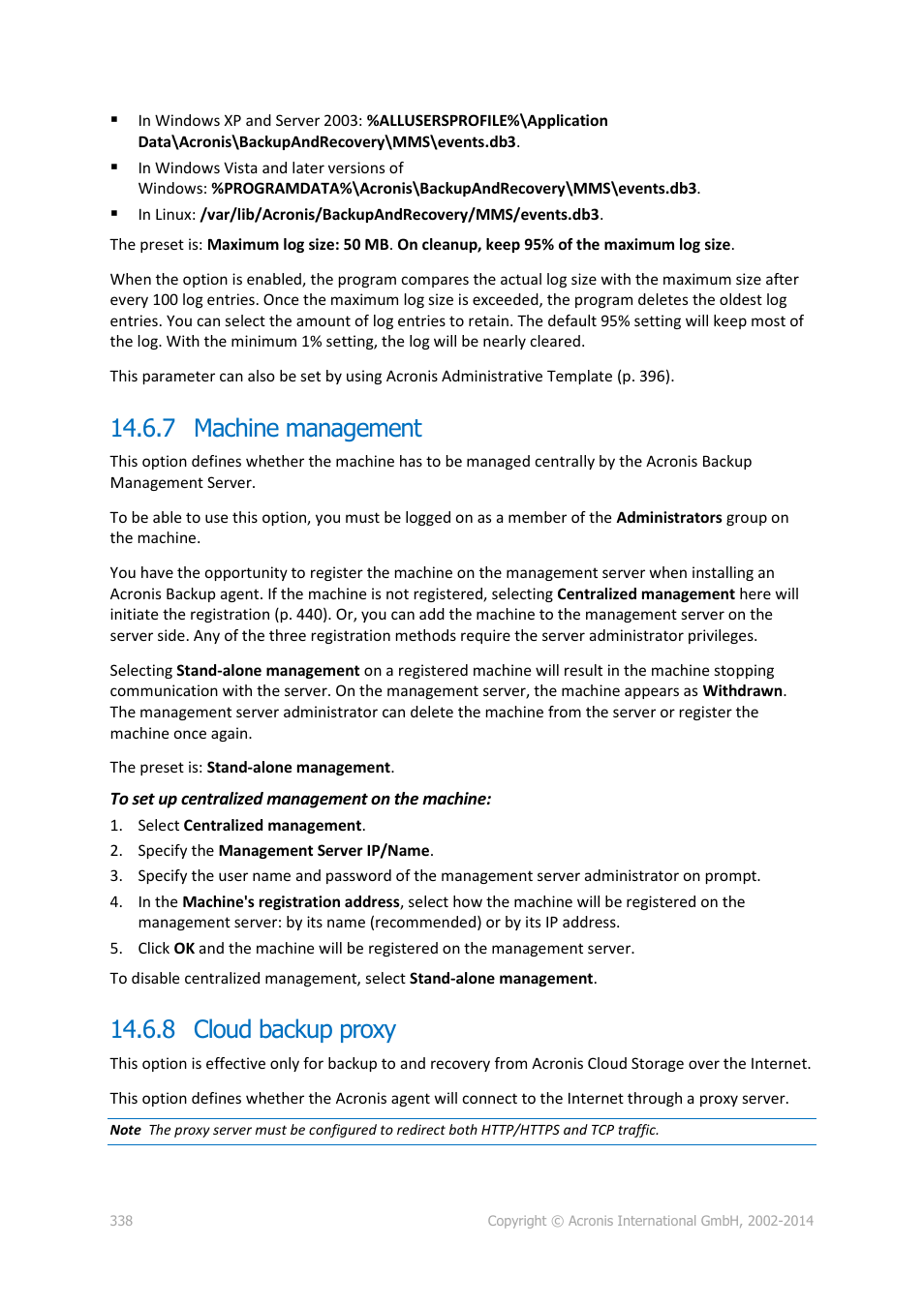 7 machine management, 8 cloud backup proxy | Acronis Backup for Windows Server Essentials - User Guide User Manual | Page 338 / 442