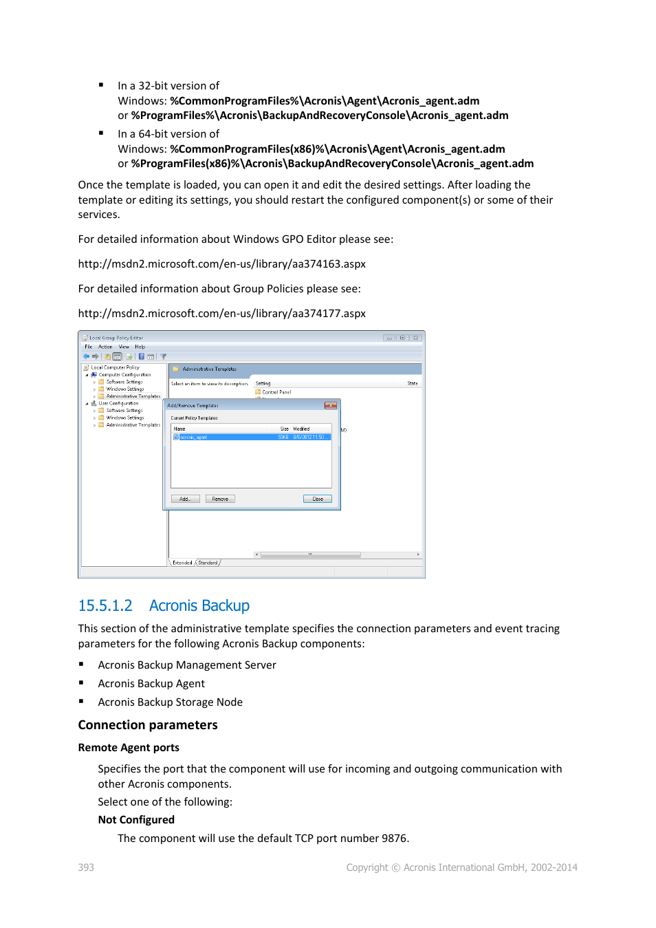 2 acronis backup | Acronis Backup for Windows Server Essentials - User Guide User Manual | Page 393 / 442