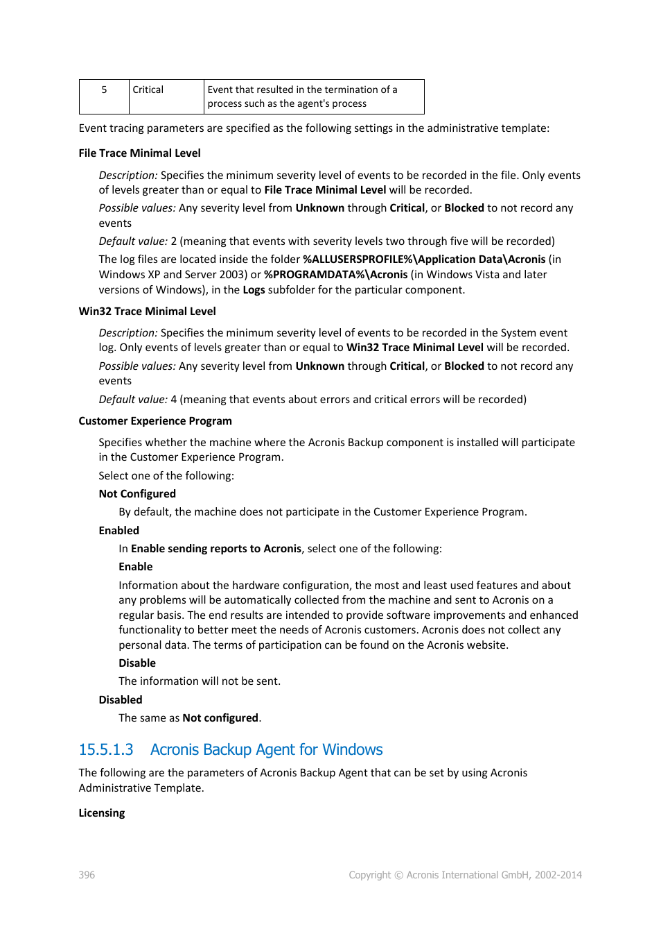 3 acronis backup agent for windows, P. 396) | Acronis Backup for Windows Server Essentials - User Guide User Manual | Page 396 / 442