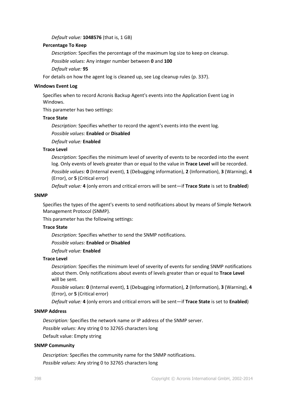 Acronis Backup for Windows Server Essentials - User Guide User Manual | Page 398 / 442