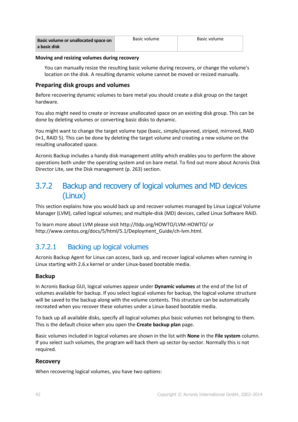 1 backing up logical volumes | Acronis Backup for Windows Server Essentials - User Guide User Manual | Page 42 / 442