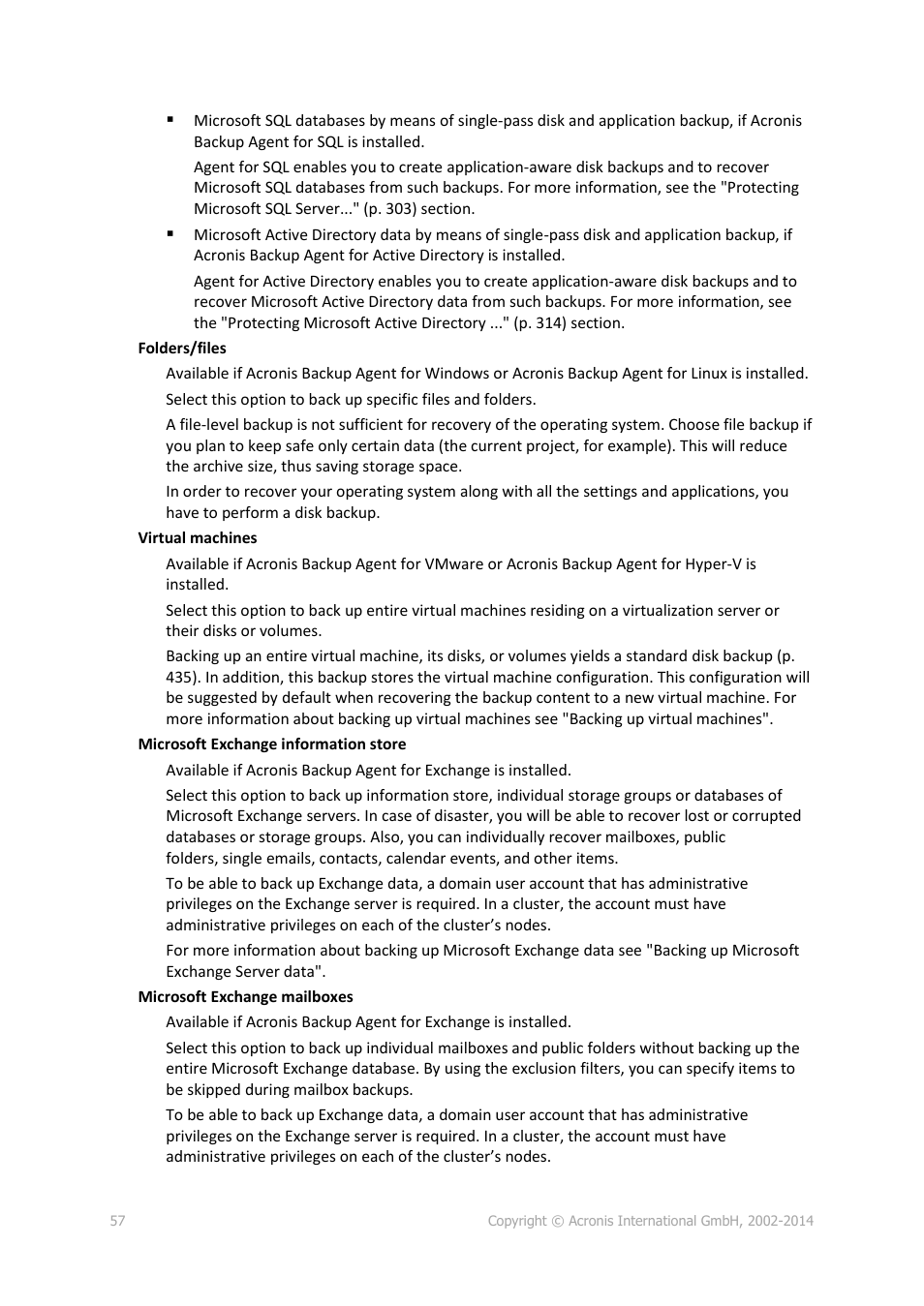 Acronis Backup for Windows Server Essentials - User Guide User Manual | Page 57 / 442