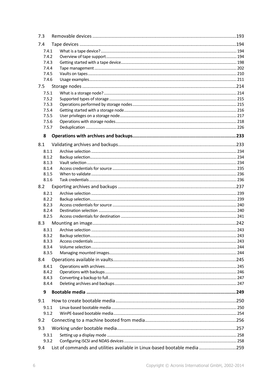Acronis Backup for Windows Server Essentials - User Guide User Manual | Page 6 / 442
