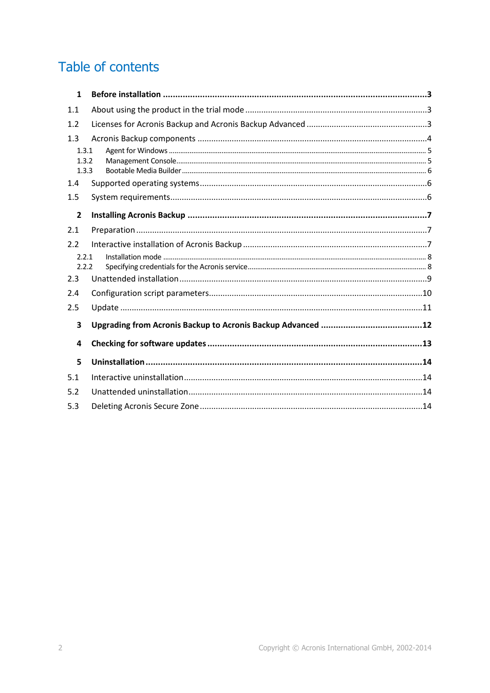 Acronis Backup for PC - Installation Guide User Manual | Page 2 / 15