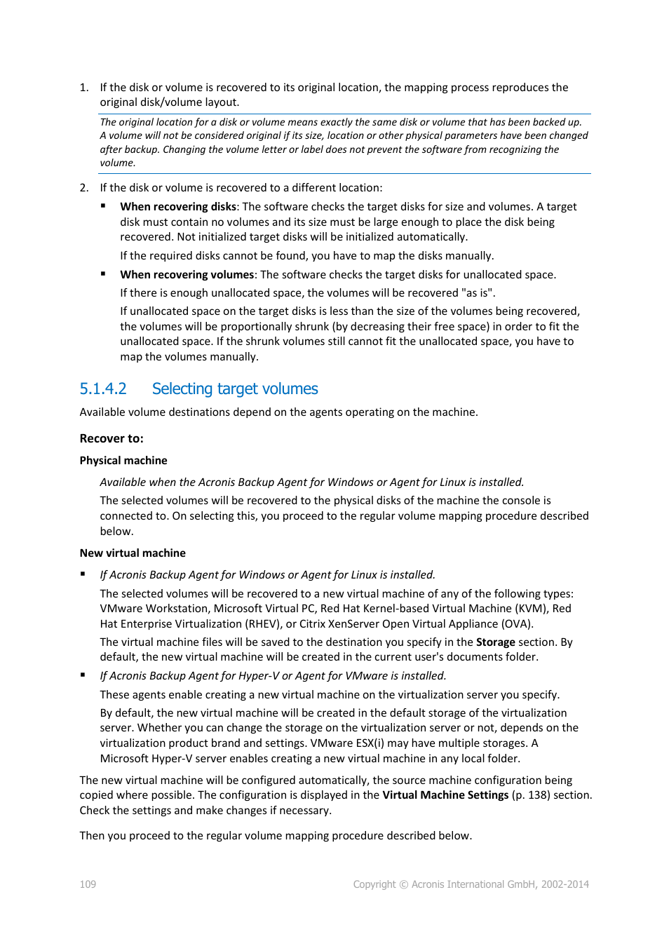 2 selecting target volumes | Acronis Backup for Windows Server - User Guide User Manual | Page 109 / 269