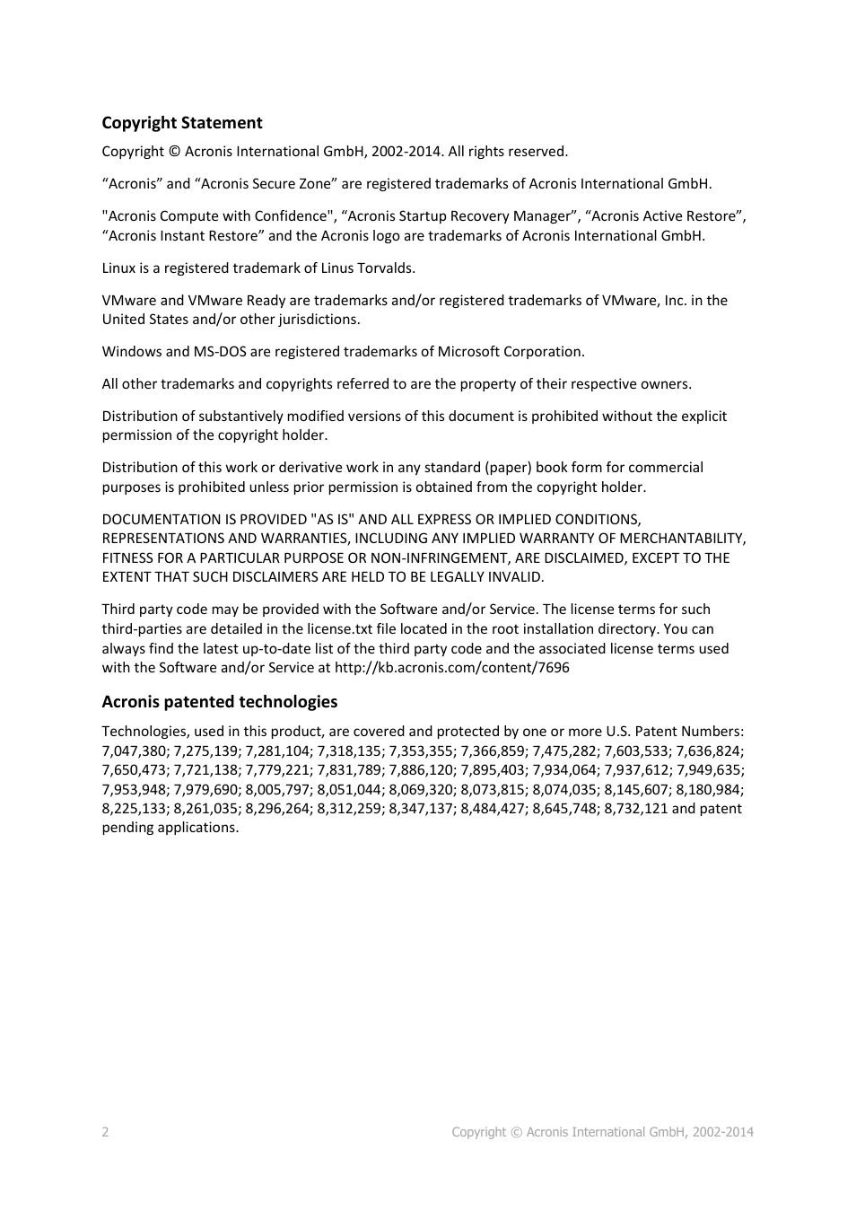 Acronis Backup for Windows Server - User Guide User Manual | Page 2 / 269