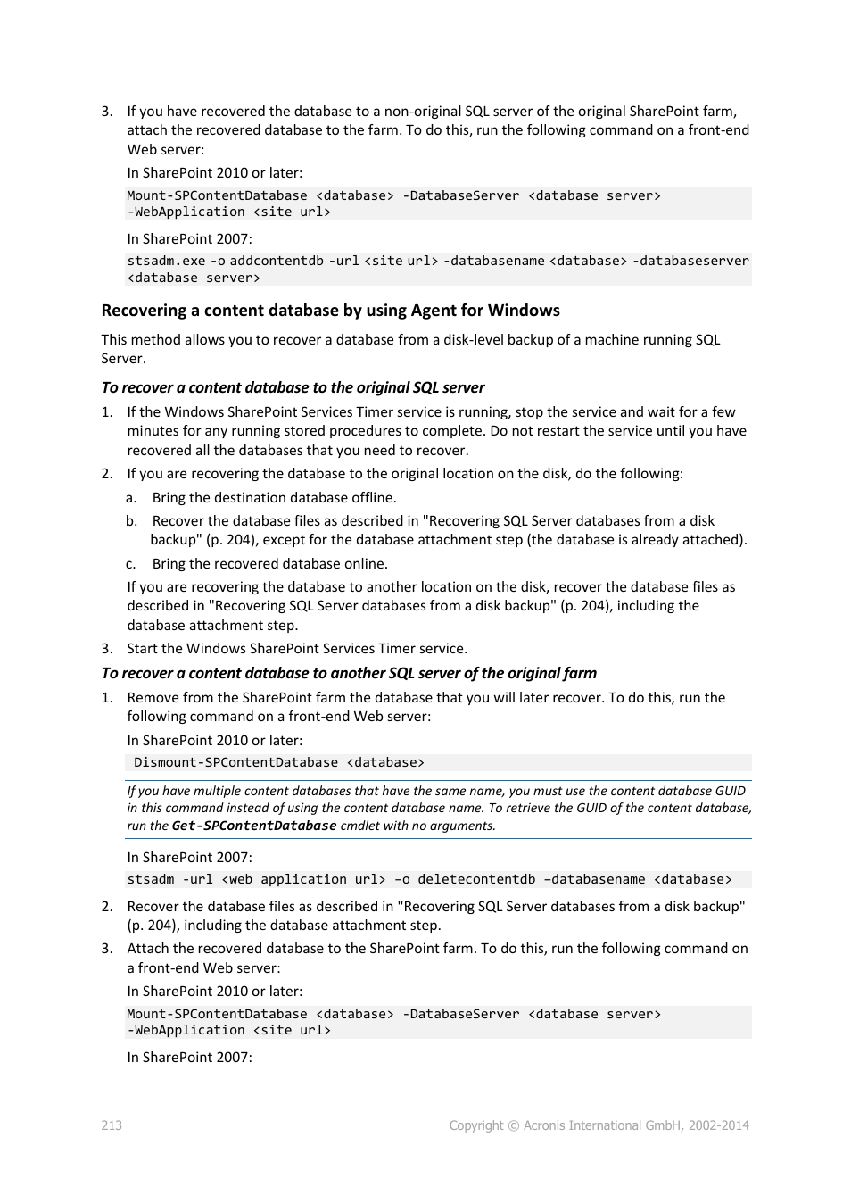 Acronis Backup for Windows Server - User Guide User Manual | Page 213 / 269
