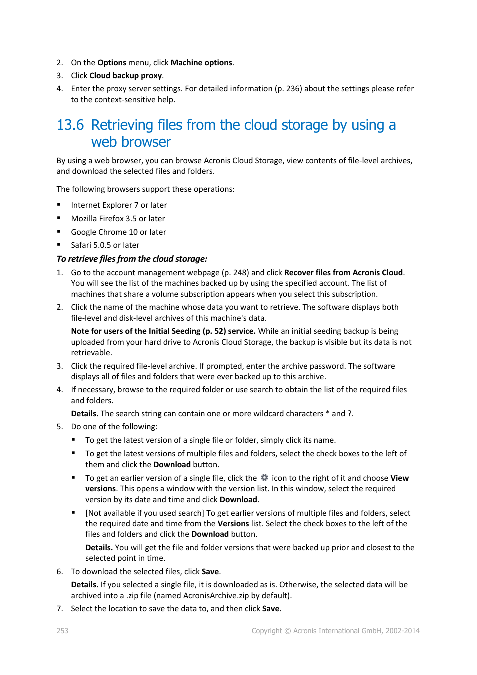 Acronis Backup for Windows Server - User Guide User Manual | Page 253 / 269