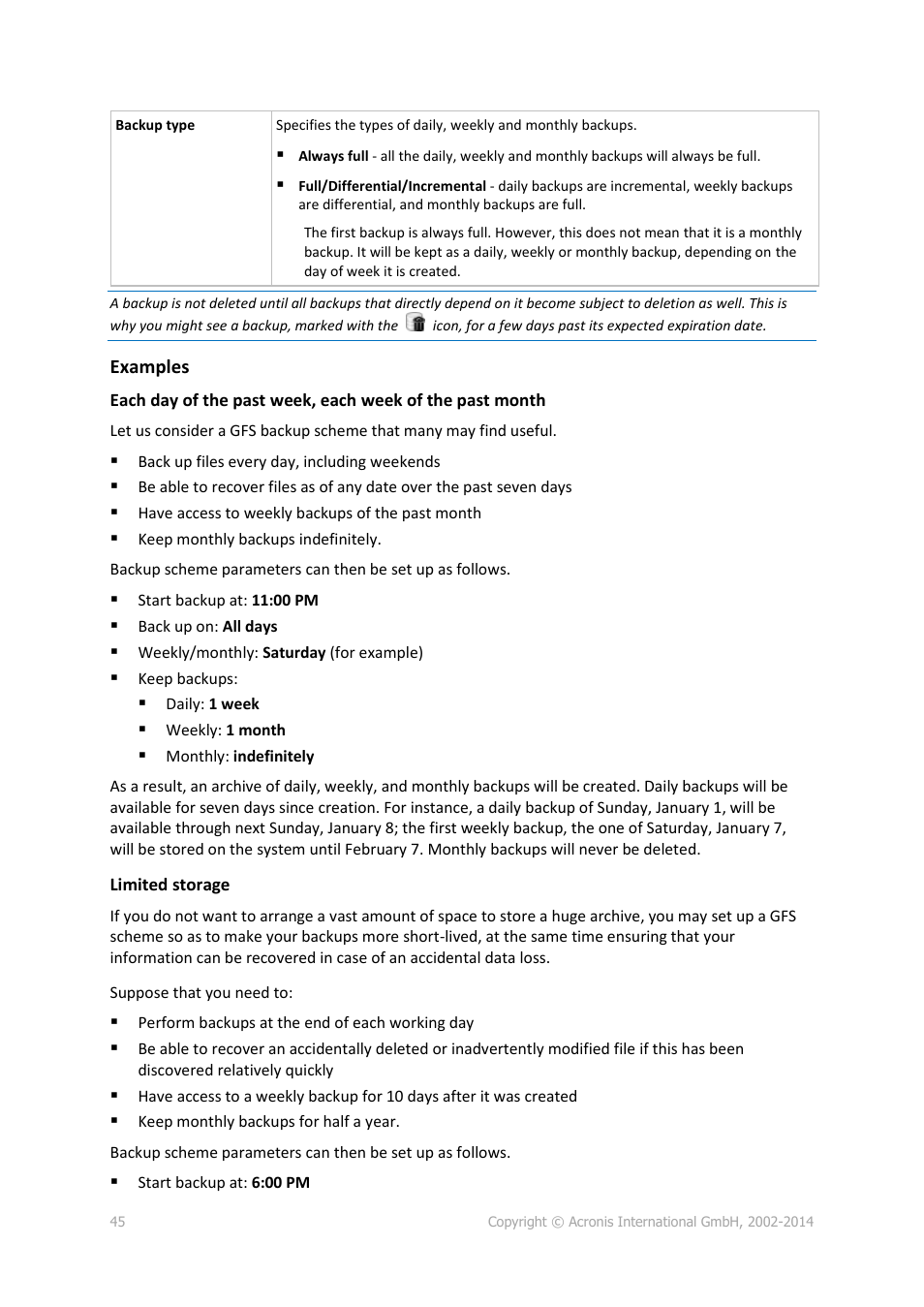 Acronis Backup for Windows Server - User Guide User Manual | Page 45 / 269