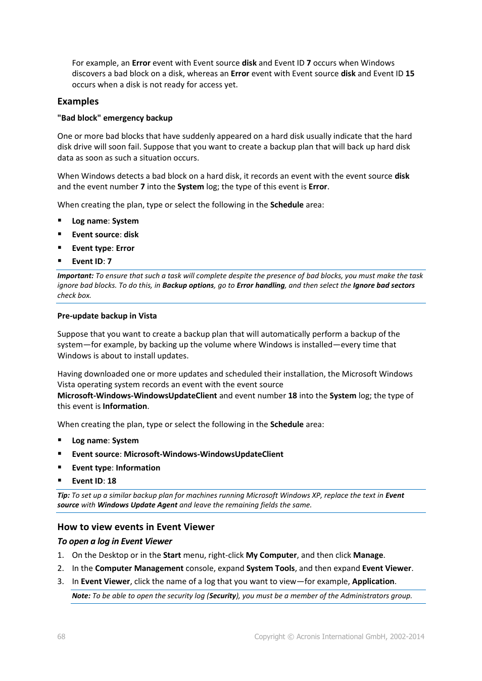Acronis Backup for Windows Server - User Guide User Manual | Page 68 / 269