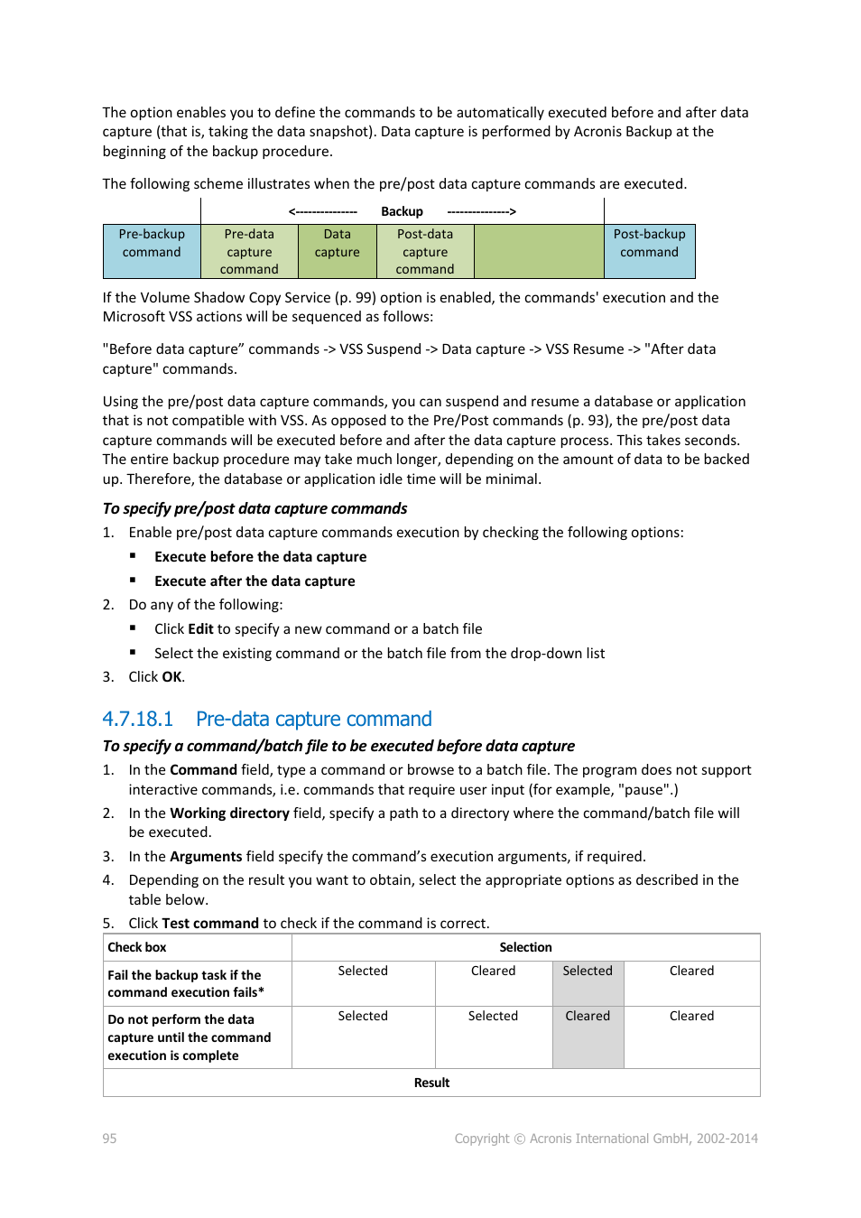 1 pre-data capture command | Acronis Backup for Windows Server - User Guide User Manual | Page 95 / 269