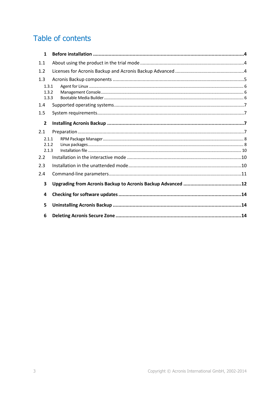 Acronis Backup for Linux Server - Installation Guide User Manual | Page 3 / 14