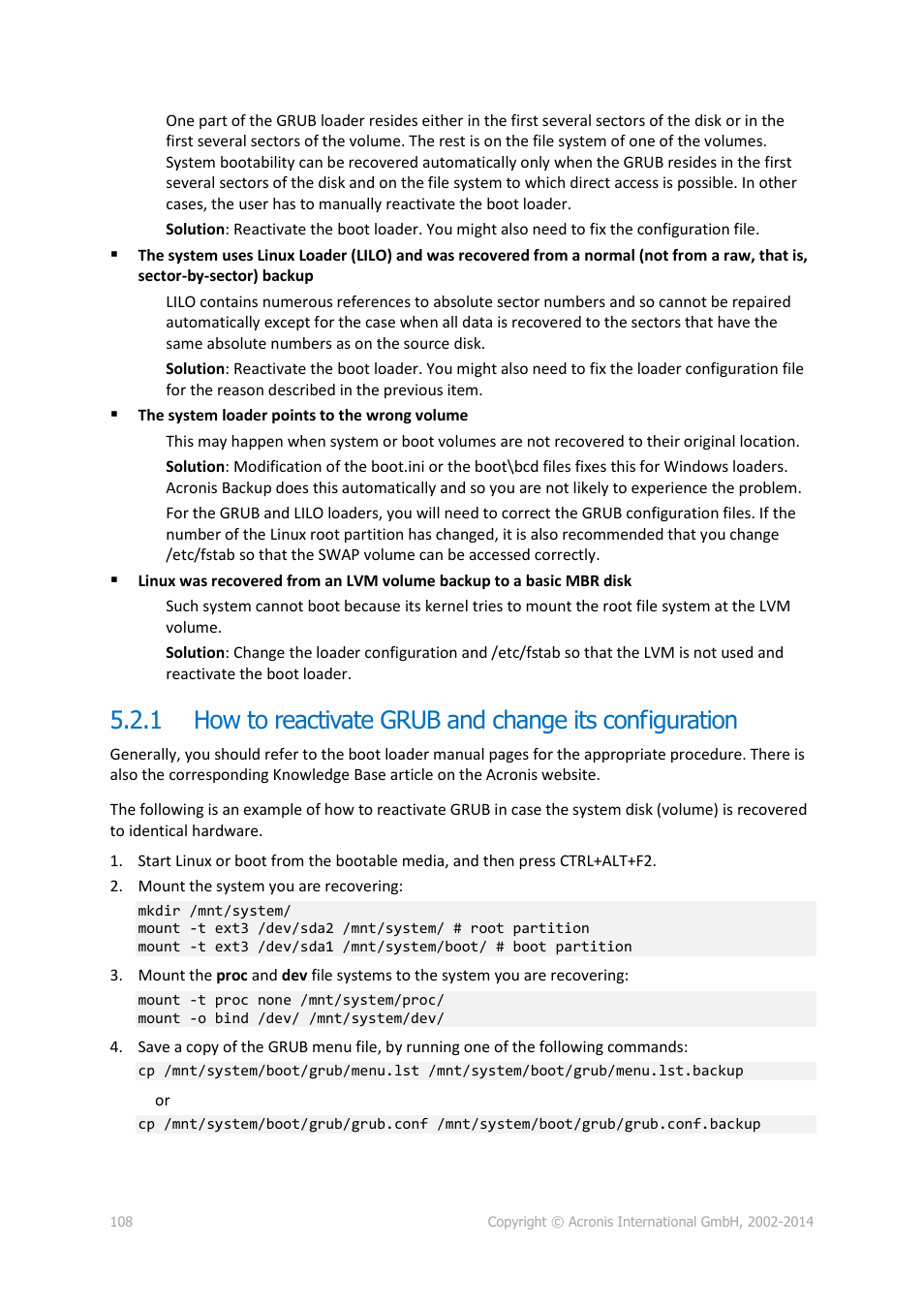 P. 108) | Acronis Backup for Linux Server - User Guide User Manual | Page 108 / 210