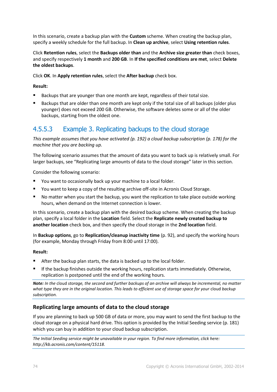 P. 74) | Acronis Backup for Linux Server - User Guide User Manual | Page 74 / 210