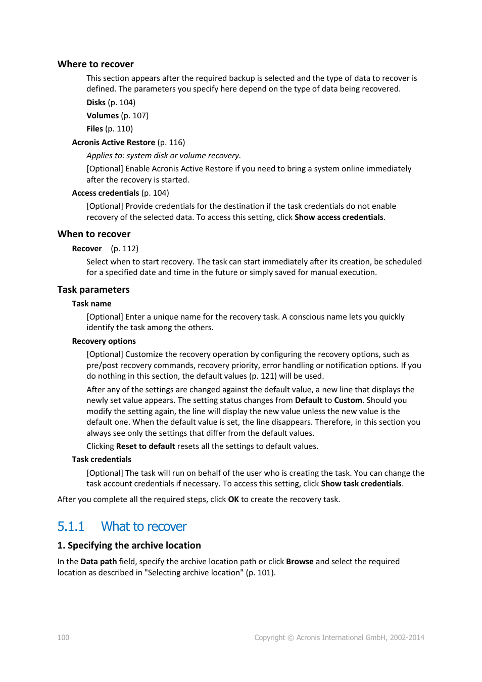 1 what to recover, What to recover | Acronis Backup for PC - User Guide User Manual | Page 100 / 243