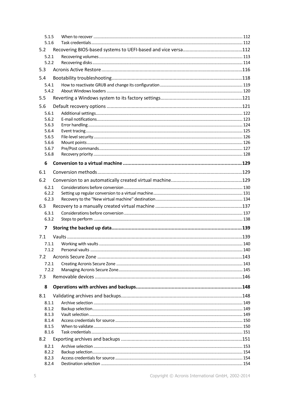 Acronis Backup for PC - User Guide User Manual | Page 5 / 243
