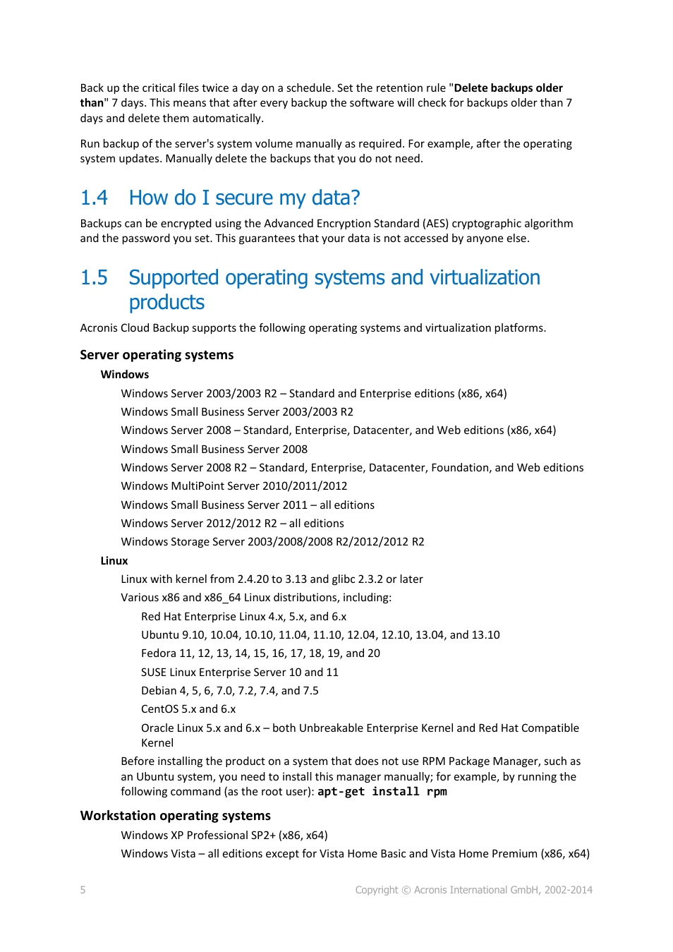 4 how do i secure my data, How do i secure my data | Acronis Backup Advanced (Cloud) - User Guide User Manual | Page 5 / 33